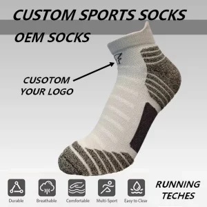 High Quality Custom Youth Mens Athletic Cushion Anti Bacterial Nylon Polyester Knitted Ankle Socks Spring Running Sports