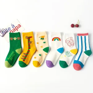 High Quality Custom logo Comfortable Cotton Cute Kids Socks Colorful Baby Girls Socks