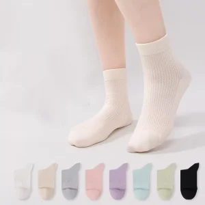High Quality Customized Fashion Women’s Socks Summer Solid Color Casual Crew Socks for Women