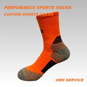 High Quality Customized Logo Professional Nylon Anti Bacterial Breathable Knitted Terry Crew Socks Mens Youth Sports Athletic