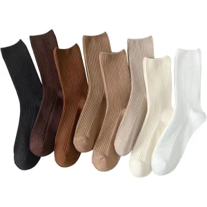 High Quality Customized Mid Length Sailor Cotton Socks for Women Leisure Sports Aesthetics Neutral Granola Cereal Anti Bacterial