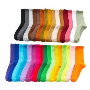 High Quality Customized Sport Unisex Socks No MOQ Cotton Crew for Men Women Fashion Dress Spring Candy