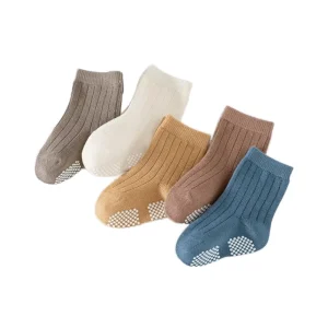 High Quality Cute 0 3 Months Casual Breathable Knitted Anti slip Cotton Crew Floor Socks Set for Infant Baby Toddler