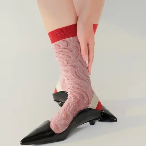 High Quality Elegant Women’S Dress Socks for Office Fireworks Pattern Designer Socks Custom Logo Socks