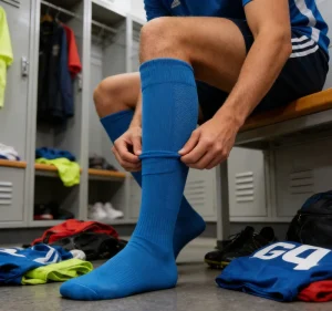 High Quality Factory Knitted Summer Breathable Spandex Nylon Cotton Multiple Colour Men’s Comfortable Knee High Football Socks