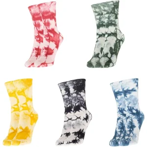 High Quality Fashionable Tie Dye Printed Crew Unisex Siz Dress Socks Unique Custom Tie Dye Socks