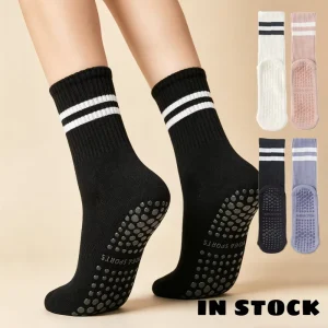 High Quality Grippy Socks in Stock Yoga Ballet Stripe Solid Xingyou Crew Women Cotton Athletic Pilates Socks