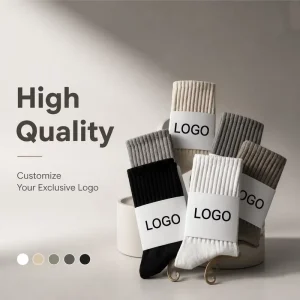 High Quality Knitted Thick Cotton Comfortable Embroidery Casual Socks Custom Crew Padded Soft Cushioned Sport Men’s Socks