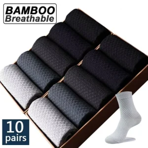 High Quality Men Bamboo Fiber Socks Men Breathable Compression Long Socks Business Casual Male Large Size