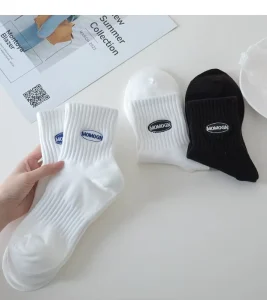 High Quality Men Cotton Sports Socks Custom Crew Socks with Embroidery Logo