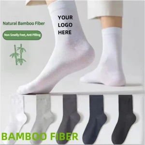 High Quality Men Dress Socks Bamboo Fiber Durability Breathable Sweat Absorption Organic Logo Bamboo Socks