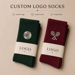 High Quality Men Women Cotton Crew Elastic Knit Ribbed Custom Logo Embroidery Socks
