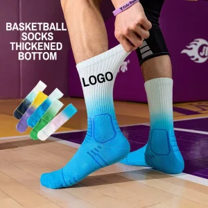 High Quality Men’S Basketball Socks New Design Trend Sports Crew Embroidered Logo Socks