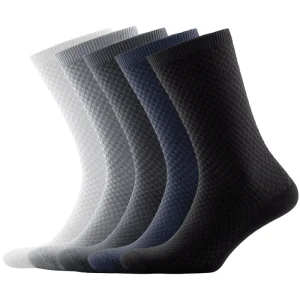 High Quality Men’s 5 Pack Crew Breathable Bamboo Socks Bamboo Rayon Spandex Breathable Men’s Socks