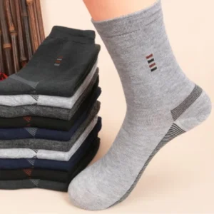 High Quality Men’s Business Style Socks Breathable Thickened Design for Autumn Winter for Street Stall