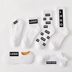 High Quality Men’s Casual Business Style Socks Crew Knitted Cotton Autumn Style Letter Disposable Bottom