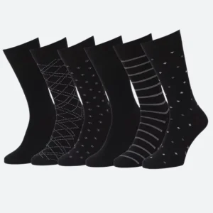 High Quality Mens Dress Socks 6 Pair Combed Cotton Classic Patterns Comfort Socks Men