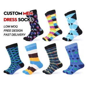High Quality Men’s Dress Socks Business Style Comfortable Men Socks Summer Printed Logo Body Dress Socks