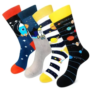 High Quality Men’s Dress Socks Funny Cartoon Crew Socks with Breathable Custom Fashion Colorful Patterns