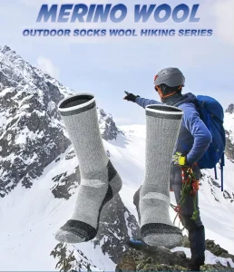 High Quality Merino Wool Fashion Popular Colored Thick Custom Full Terry Keep Warm Hiking Socks For Unisex