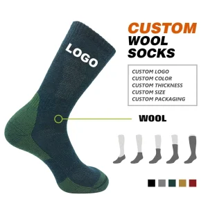 High Quality Merino Wool Hiking Socks Anti Odor Quick Dry Cushioned Winter Thermal Socks Custom LOGO Outdoor Crew Sock