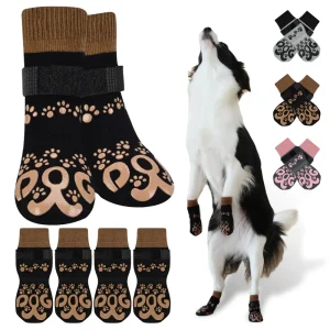 High Quality Modern Design Double Side Dog Paw Protectors Winter Warm Dog Anti Slip Socks