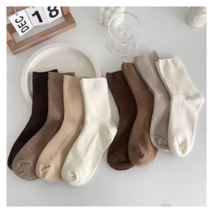 High Quality Neutral Cotton Casual Athletic Women’s Cute Crew Socks