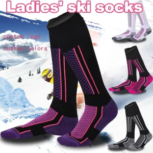High Quality Non Skid Crew Barre Custom Performance Merino Wool Alpaca Compression Ski Socks Summer Digital Printing