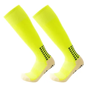 High Quality OEM Sock Men Women Grip Socks Green Football Knee High Compression Anti Slip Soccer Football Sock