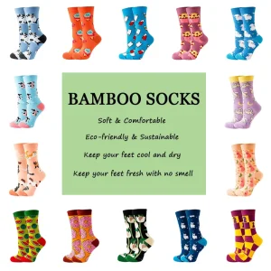 High Quality Odor Colorful Breathable Custom Logo and Design Fashion Nature Bamboo Fiber Socks for Unisex