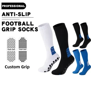 High Quality Professional Anti slip Football Grip Personalized Crew Length Soccer Socks