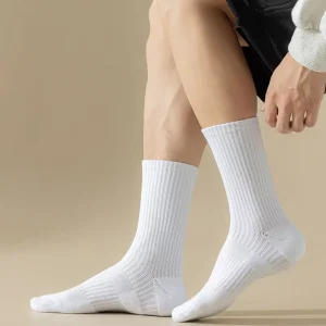 High Quality Professional Running Crew Athletic Sport Socks for Men Plain White Cotton Digital Printing Spring Season
