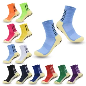 High Quality Professional Training Soccer Socks with Custom Logo Youth Non Slip Sport Grip Socks Bottom Logo Position