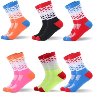 High Quality Quick Dry Crew Breathable Cycling Socks Men Women Non Slip Outdoor Football Custom Colors & Logo Youth Bottom