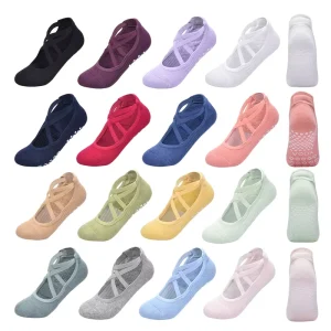 High Quality Silicone Anti-Slip Breathable Ankle Socks Knitted Ballet Dance Sports Bandage Yoga Socks for Women