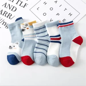 High Quality Socks Factory Cute Cartoon Animals 5 Pairs Set Baby Kids Toddler Socks