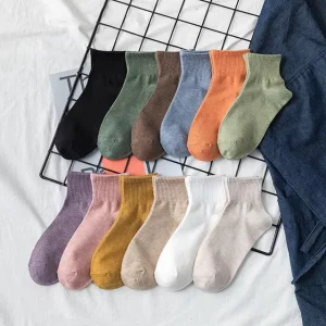 High Quality Solid Soft Comfortable Casual Crew Women’s Socks