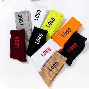 High Quality Sport Crew Custom Logo Socks Print Knitted Design Cycling Customized Men Socks