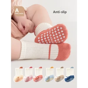 High Quality Spring Summer Newborn Baby Kids Crew Socks Anti-Slip Socks for Toddlers Fashionable Cotton Grip Socks”