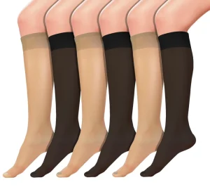 High Quality Summer Transparent Nylon Silk Women’s Long Knee High Socks for Daily Use