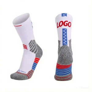 High Quality Sweat-Absorbent Quick Dry Elite Basketball Cuff Crew Socks Custom Design Sports Knitted Digital Printing Bottom