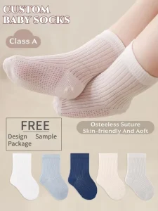High Quality TNYT Children’s Mid Tube Cotton Spring Summer Mesh Ultra-thin Antibacterial Comfortable Boneless Newborn Baby Socks