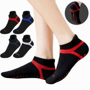High Quality Terry Combed Cotton Non Slip Yoga Socks Women Floor Anti skid Pilates Trampoline Fitness Ankle Socks