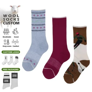 High Quality Thick Warm Wool Sport Sock Winter Thermal Crew Wool Socks for Men and Women Custom Crew Hiking Sock