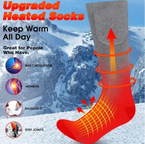 High Quality USB Battery Operated Self-Heated Children’s Knee High Sport Cotton Socks Winter Camping Skiing Free Built-in