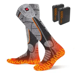 High Quality USB Battery Operated Self-Heated Children’s Knee High Sport Cotton Socks Winter Waterproof Eco-Friendly
