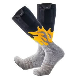 High Quality USB Battery Operated Self Heated Waterproof Eco Friendly Knee High Sport Cotton Socks Winter Camping Skiing Free