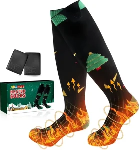 High Quality USB Battery Operated Self Heated Youth Children’s Knee High Sport Cotton Socks Anti Bacterial Winter Camping Skiing