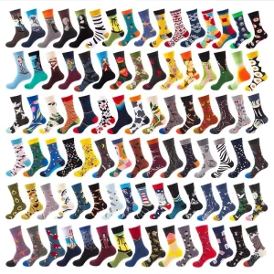 High Quality Unisex Tube Crew Socks Custom Knitted Embroidered Sock Unisex Colorful Design Fashion Funny Cotton Crew Socks