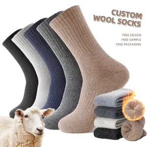 High Wool Content Thermal Socks Customizable Logo Print Pattern Factory Direct Low Price for Children Youth Bottom